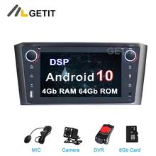 Ips DSP Android 10 Автомобильный DVD стерео Мультимедиа Видео для Toyota Avensis/T25 2003-2008 радио gps навигация