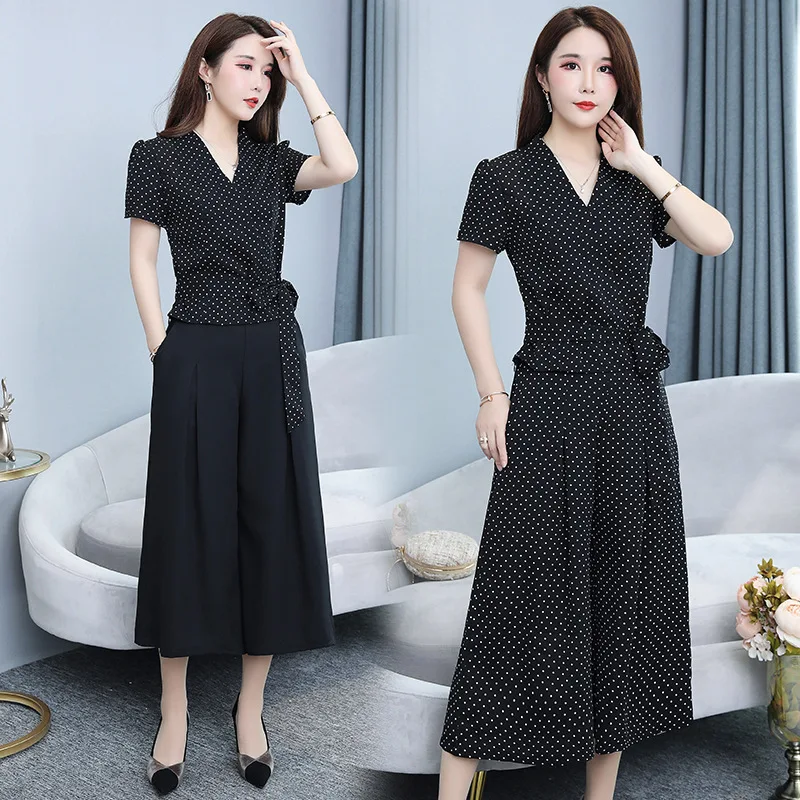 

Photo Shoot 2019 Summer Wear WOMEN'S Dress Ozhouzhan Fashionable Goddess-Style Two-Piece Set Fashion Western Style Loose Pants S