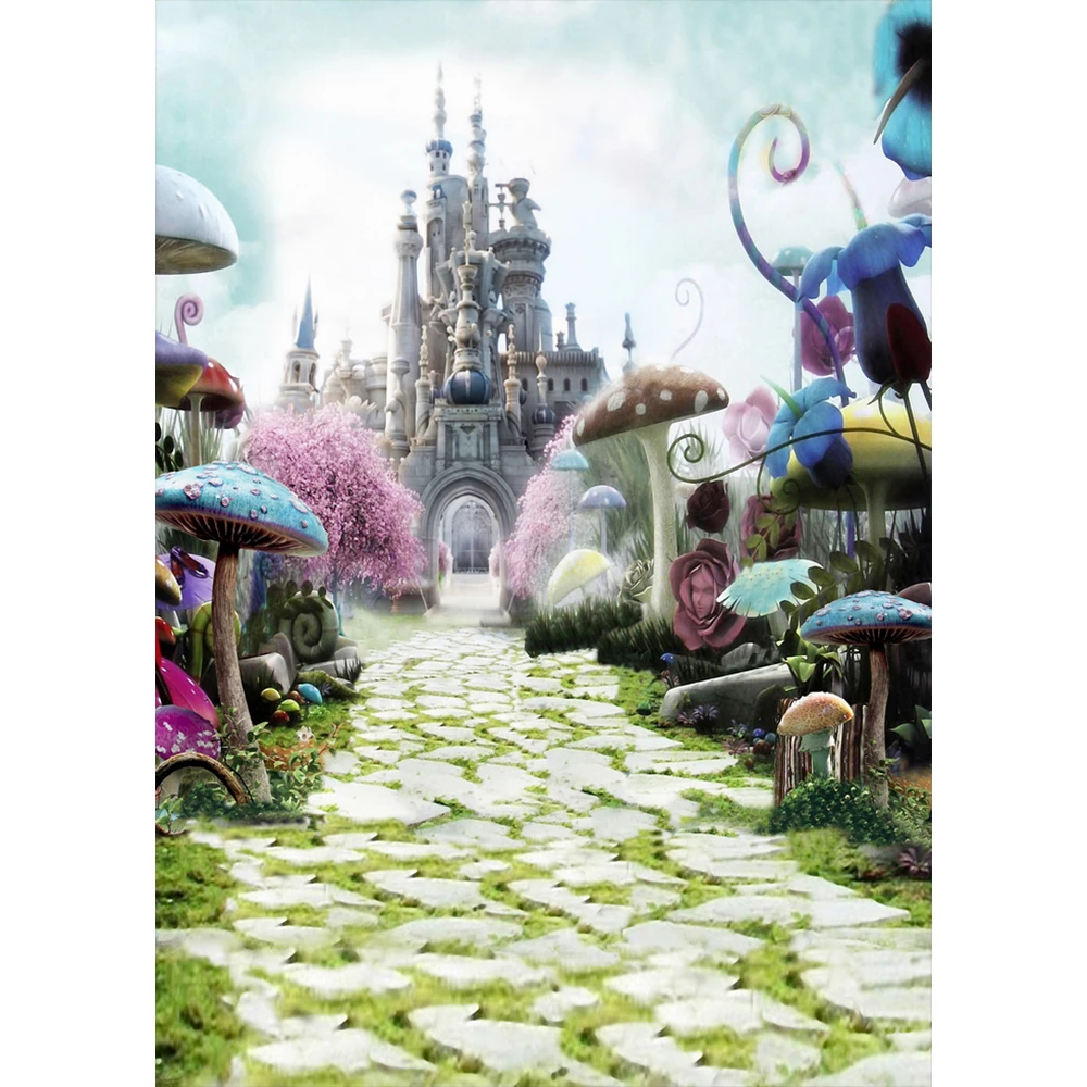 子供のためのビニールの城の写真の背景 不思議の国のアリスの写真撮影の背景 背景 Aliexpress