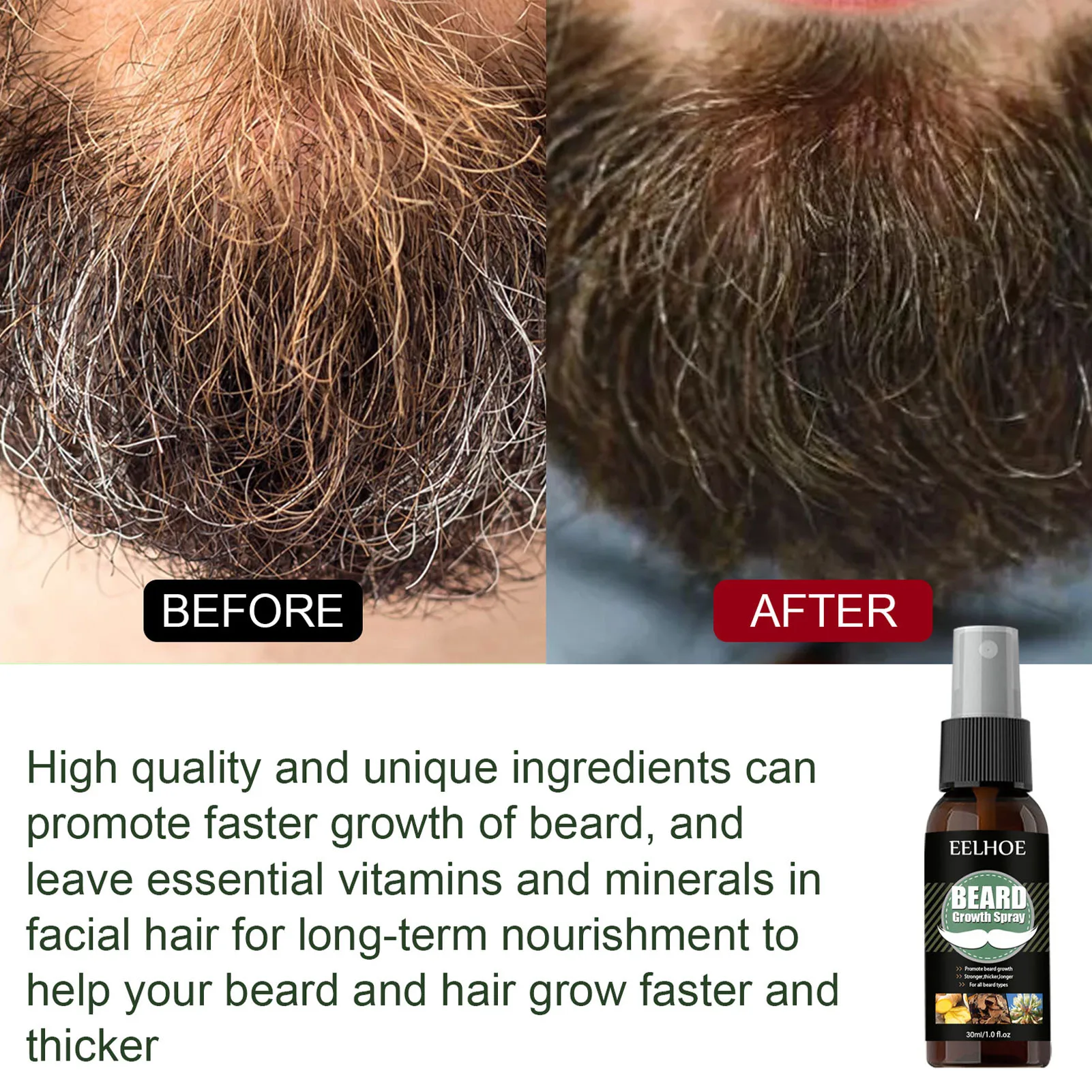 1/2Pcs Beard Growth Oil Men Anti Hair Loss Grow Moustache Essence Oil  Thicker Fuller Gentlemen's Beard Hair Extension 30ml