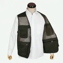 Открытый случайный мульти-карманы среднего возраста жилет Angling фотография жилет Летний сетчатый жилет