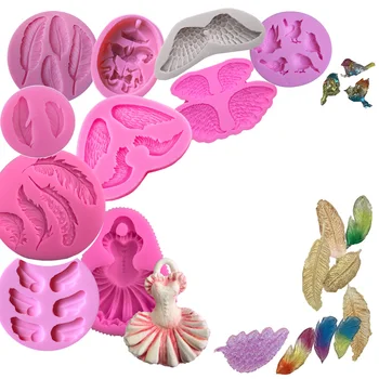 

Multi Wing Feather Jewelry Mold Pendants Crystal Scale Jewelry Resin Molds For Jewelry Making Tool 3d Silicone Mold For Resin