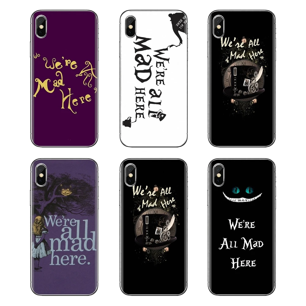 Soft Transparent Bag Case we're all mad here alice wonderland For Huawei Mate Honor 4C 5C 5X 6X 7 7A 7C 8 9 10 8C 8X 20 Lite Pro |