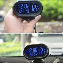 Автомобильные товары для интерьера, автомобильные светящиеся часы, светодиодный термометр, электронные часы, температурный дисплей