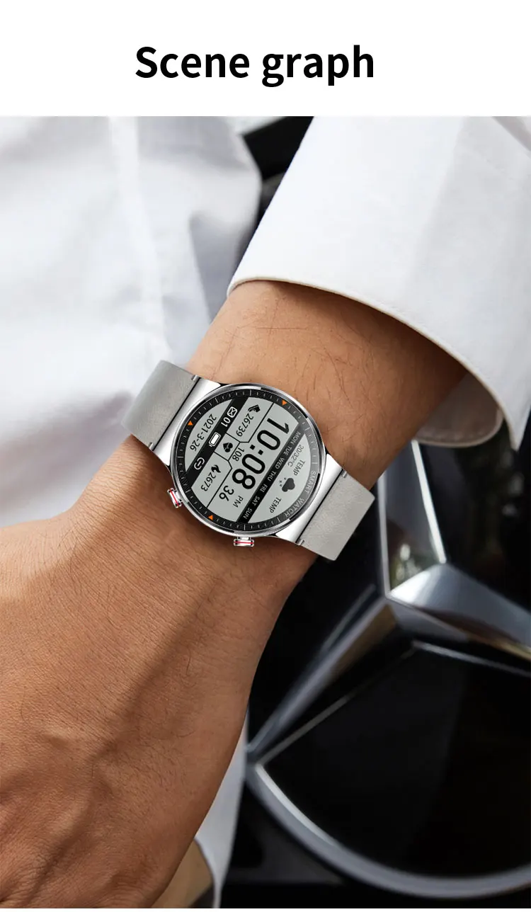 New 454*454 HD Smart Watch Full Touch Screen Mens Bluetooth Call Smartwatch IP68 Waterproof Music Player Fitness Tracker Watches