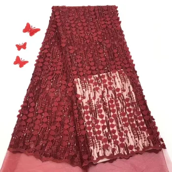 

Luxury african lace fabric high quality french guipure lace fabric 2019 new arrival sequins lace fabric for party RF29921