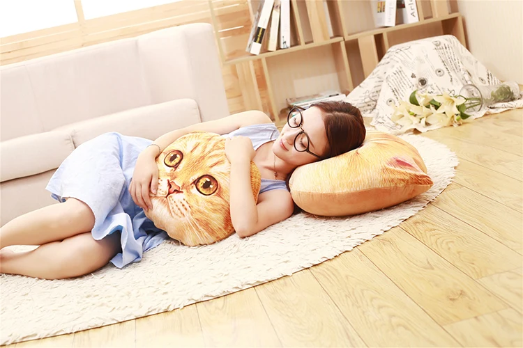 Simanfei Cat Pillow Plush Toys Dolls Stuffed Animals Kids Gift Travel Throw Pillow For Chairs Car Decorative Cushion Dakimakura