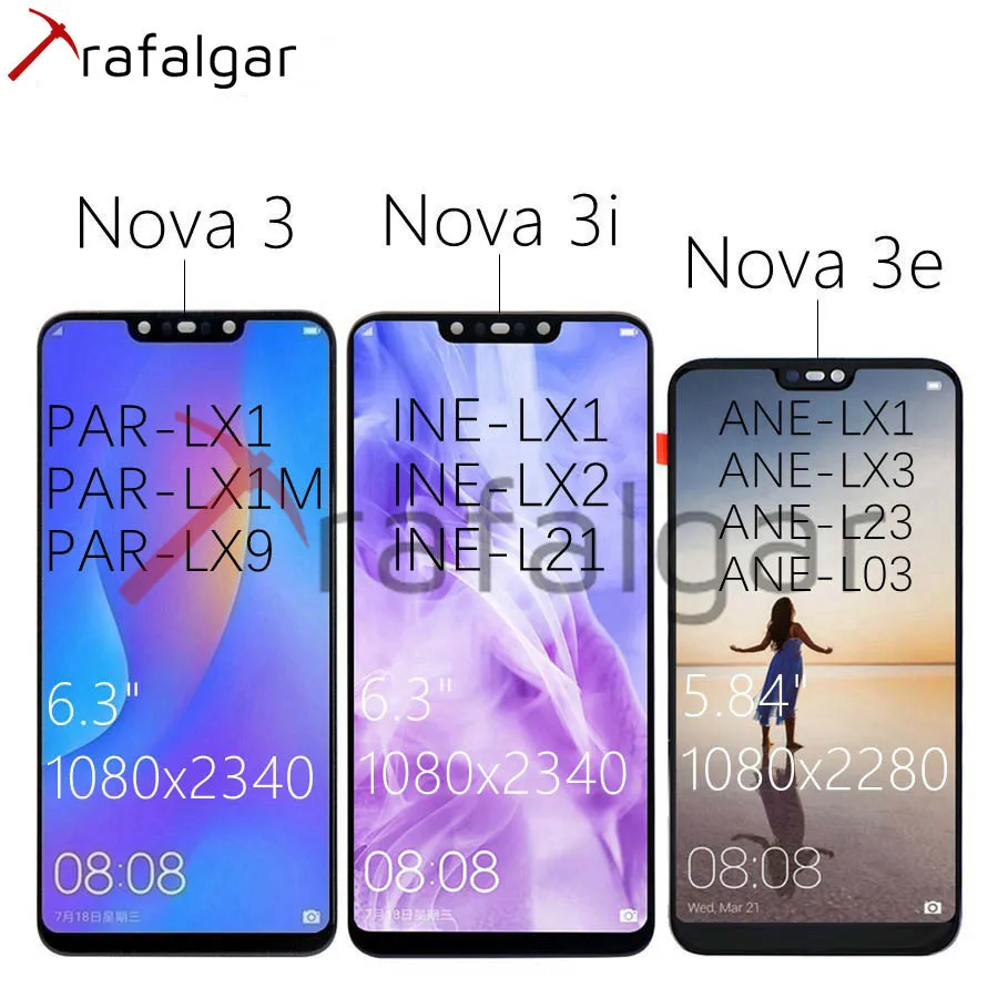 Трафальгар дисплей для Huawei Nova 3 ЖК 3e ANE LX3 INE LX2 сенсорный экран 3i с рамкой|5 housing|housing