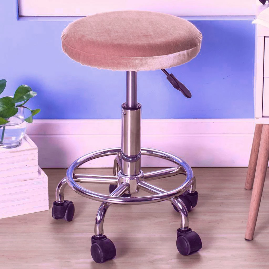 Velvet Elastic Round Chair Bar Stool Cover Slipcover Protector 30-38cm