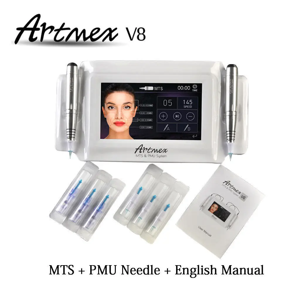 

Artmex V8 Permanent Makeup Tattoo Machine Digital Electric Eye Brow Lip Rotary Pen MTS PMU System Makeup Machine 100-240V AC
