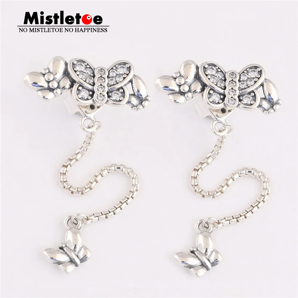 Mistletoe 925 пробы серебряные серьги-подвески с бабочками в европейском стиле