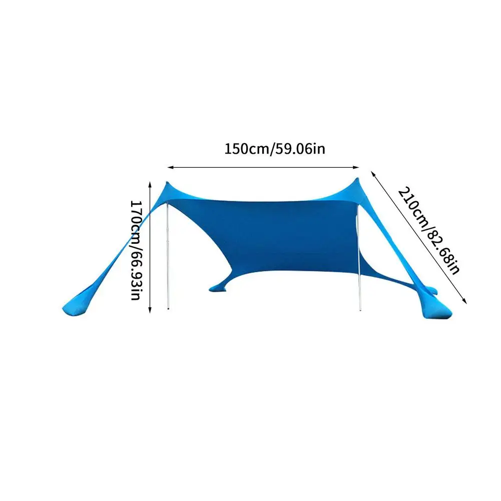 Family Sunshade Beach Tent With Sandbag UPF50+ UV Lycra Large Family Canopy For Outdoor Camping Sun Shade Awning Set