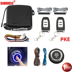 Hippcron alarma de coche con Control remoto, sistema de alarma de arranque de motor de entrada sin llave, botón de arranque remoto, parada automática, PKE