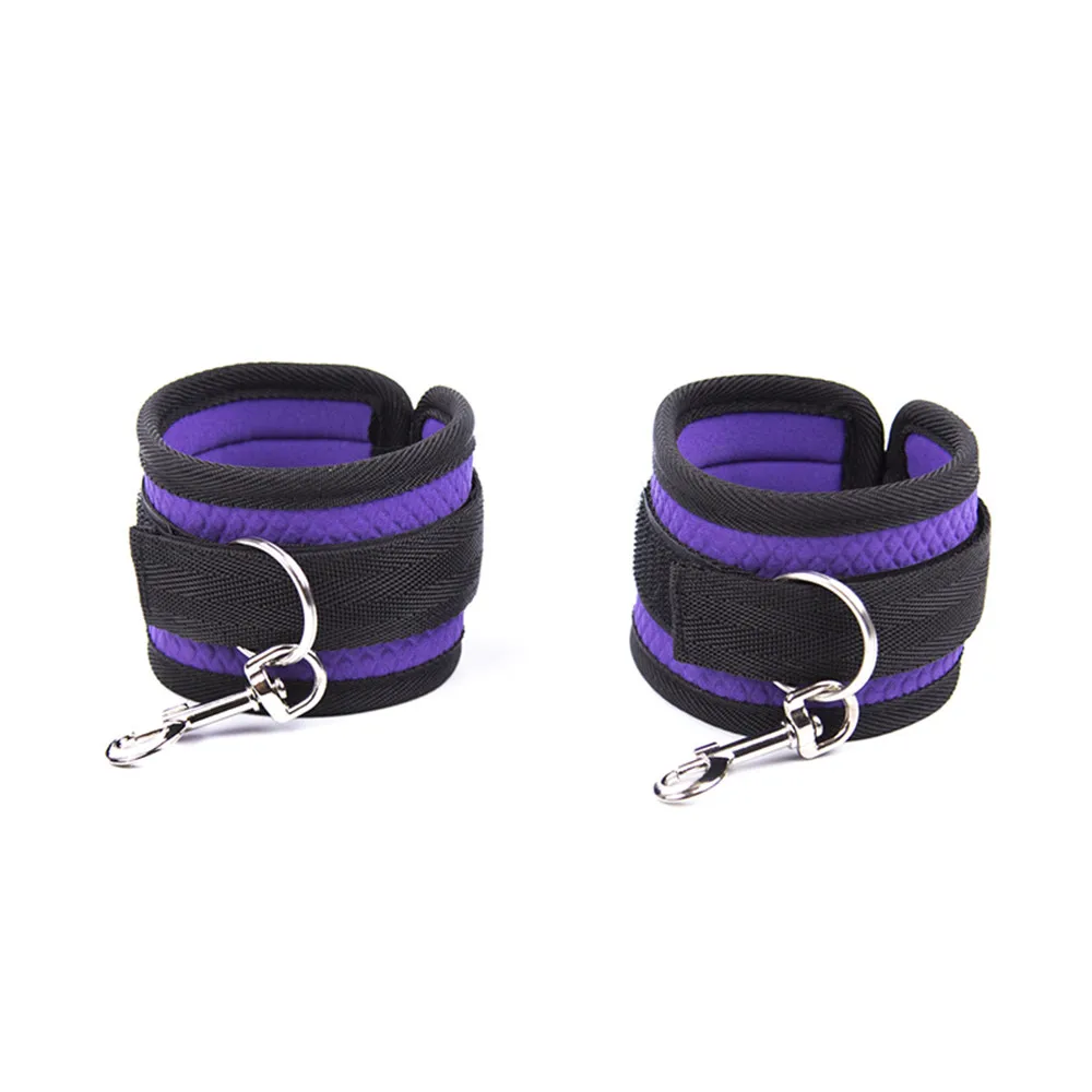  Handcuffs for Sexy Lingerie BDSM Under Bed Handcuffs Restraint Open Leg Ankle Cuffs Bondage Set Sys