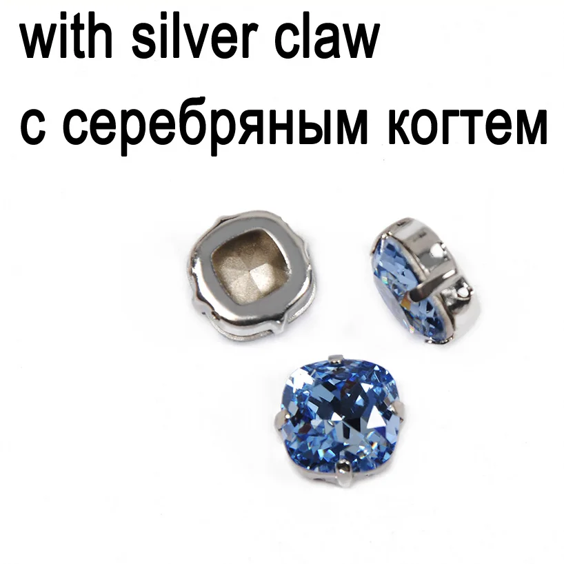 Crystal with silver CTPA3bI супер блестящие светлого сапфирового цвета Подушка Хрустальные стеклянные Швейные Стразы для украшения джинсов женские свадебные платья одежда - Цвет: Crystal with silver