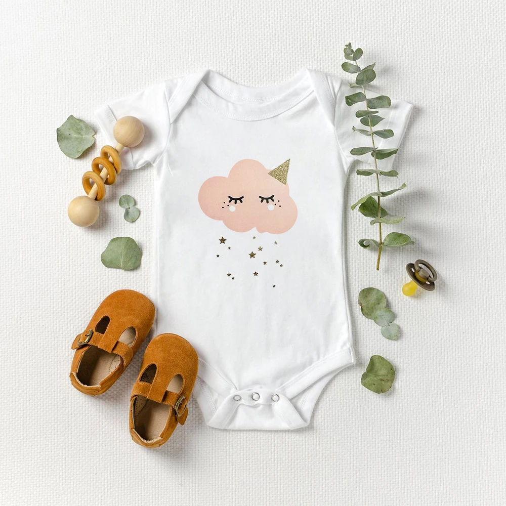 

Stars Clouds Casual Style Newborn Girls Boys Lovely Short Sleeve O-neck Bodysuit and Onesies Toddler Clothing Baby Grow Jumpsuit