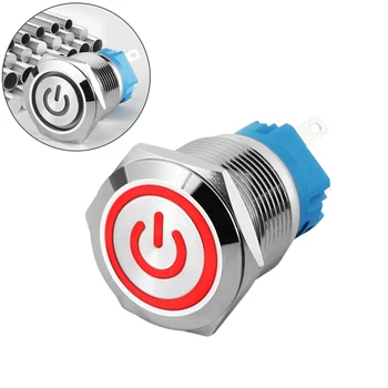 

10 pcs16mm Car Auto Metal LED Light Power Push Button Switch Self Locking Type On-off 3V 12V Automotive accessories