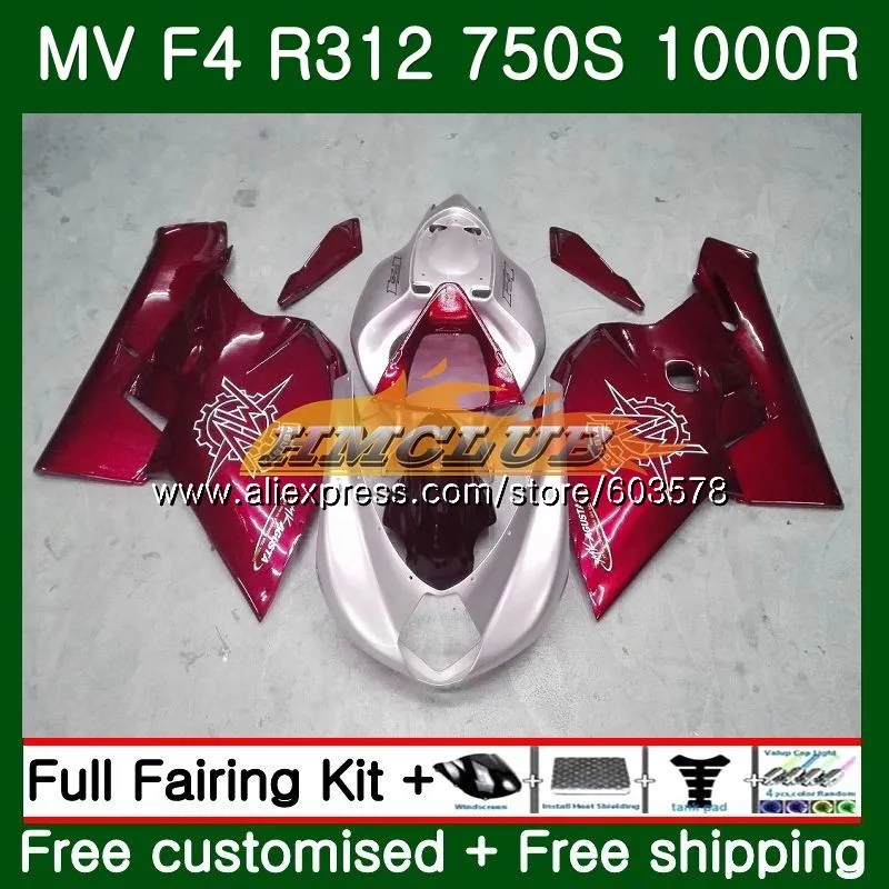 Корпус для MV Agusta F4 R312 750S 1000 R 750 1000CC 2005 2006 комплект 35CL. 68 винно-Красного цвета 1000R 312 1078 1+ 1 мА мВ F4 05 06 обтекатель