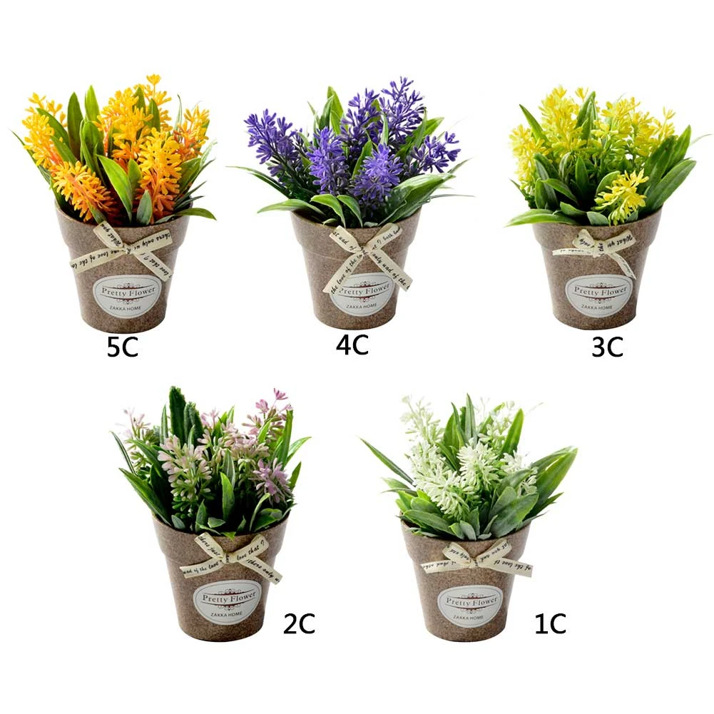 flor falsa para decoracion del hogar plantas artificiales pequenas flores decorativas mini bonsai en maceta planta verde 1 juego plantas