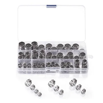 

SHGO HOT-304 Stainless Steel Single Ear Hose Pipe Tubing Clips Clamp Cinch Rings Crimp Pinch Fitting Assortment Kit (130 Pcs)