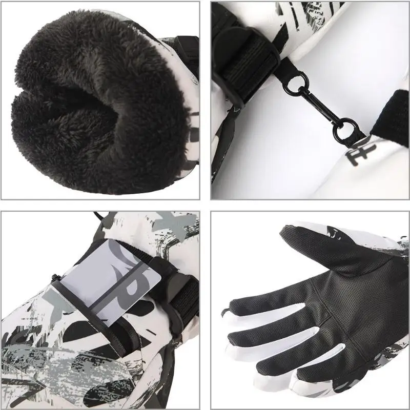 Водонепроницаемые лыжные перчатки для мужчин и женщин, теплые лыжные перчатки для сноуборда, снегохода, езды на мотоцикле, зимние уличные снежные перчатки