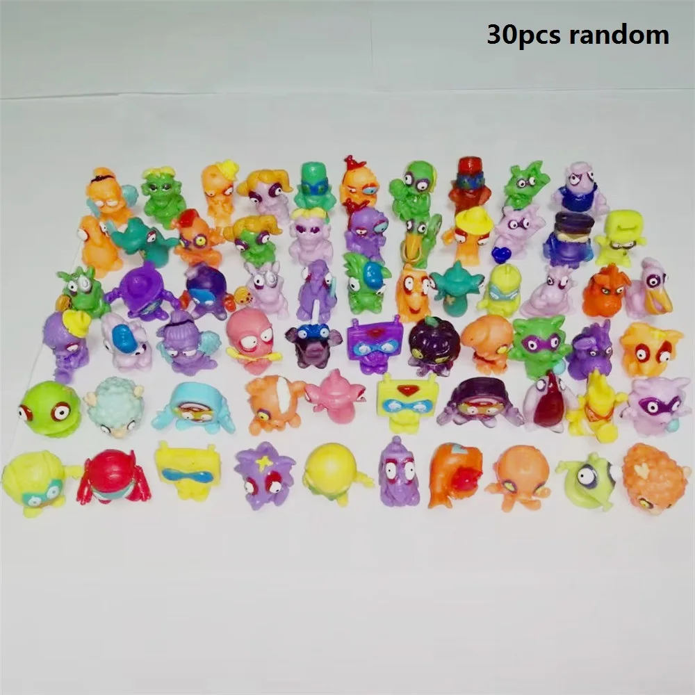 30pcs random 10-20 шт./лот Superzings Zomlings фигурки Куклы 3 см Super Zings коллекция мусора игрушки модель для детей Рождественский подарок - Цвет: 30pcs random