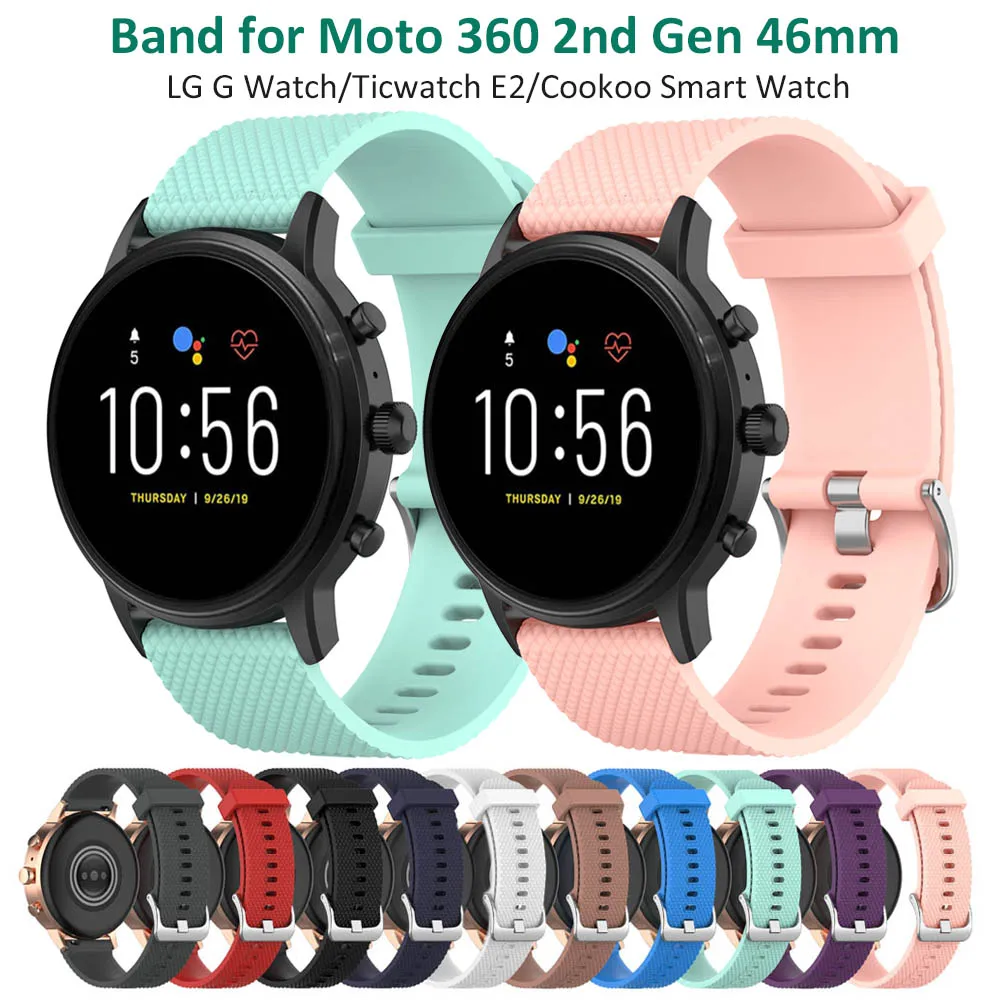 Стильный ремешок для LG G Watch/ Ticwatch E2/Cookoo ремешки умных часов Moto 360 2nd Gen 46 мм/Fossil 5/ ZTE