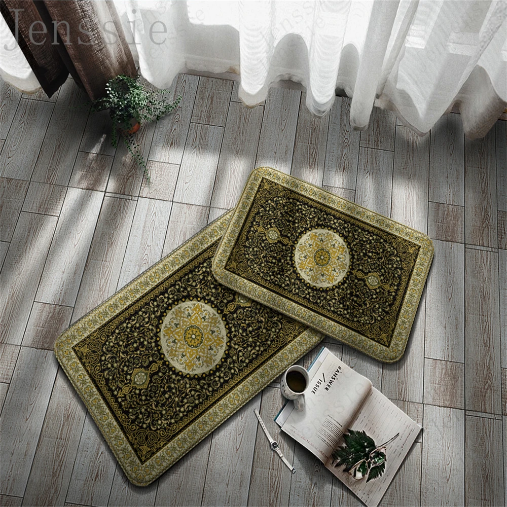 Multiple Non-Slip Doormats Retro Aristocratic Entrance Area Hallway Balcony Porch Carpet Living Room Decor Kitchen Home Bath Rug