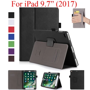 

For Apple iPad 9.7" 2017 Protective Case Bag, Business Style Stand Cover Handbag Skin For iPad9.7 2018 With Handrest card slots