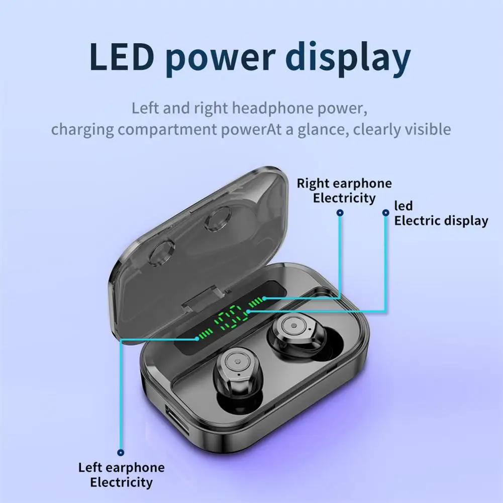 M7s Bluetooth гарнитура TWS большой емкости дисплей батареи сенсорный экран Беспроводная Bluetooth гарнитура с зарядным устройством 1500 мАч