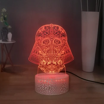 

Weird Black Knight Darth Vader LED Night Light Modern Star Wars Bedroom 3D Night Lamp Child Room Sleeping Desk Lamp Bedside Lamp