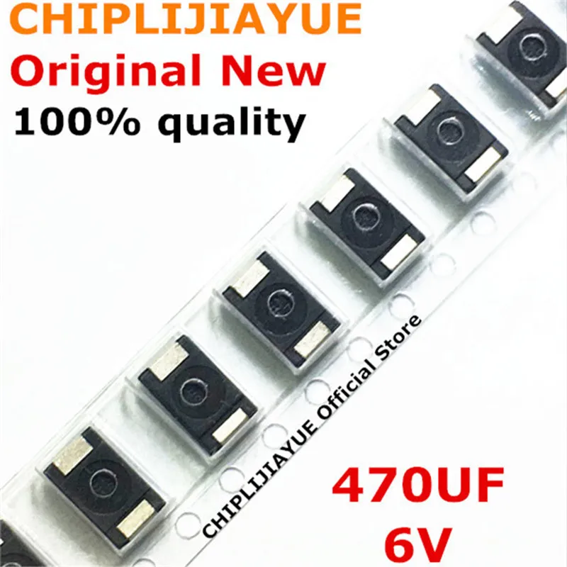 100 шт. 100% новый 470 мкФ 6V 6 3 V SMD Танталовый конденсатор полимерный POSCAP Тип D черный 7343