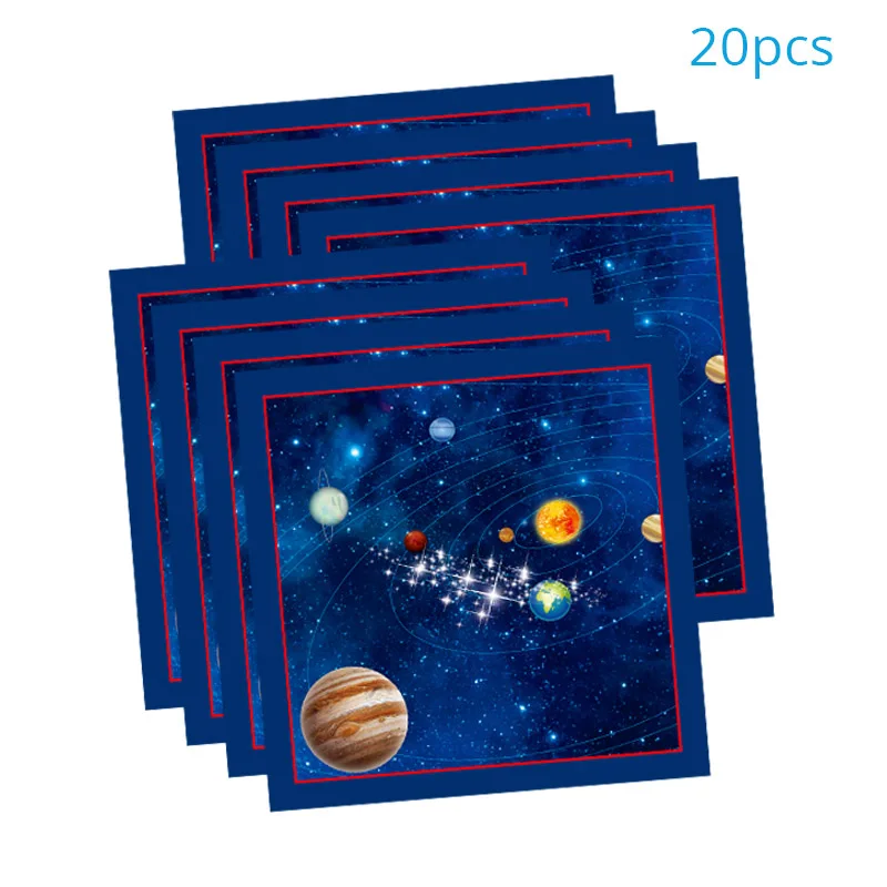 20pcs Paper Napkins Joy-Enlife солнечная система космическая тематическая вечеринка на день рождения Декор бумажная тарелка салфетка для чашек баннер кружится для детей планета тема Вечерние - Цвет: 20pcs Paper Napkins