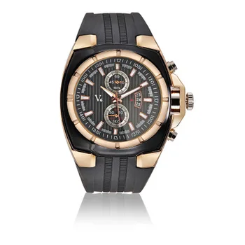 

Men's Chronograph Analog Quartz Watch Luminous Hands, Waterproof Silicone Rubber Strap Wristswatch for Man