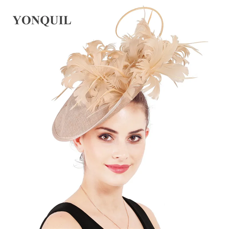 Женские шляпы с перьями миллинери, вуалетки, имитация sinamay derby, Кентукки, элегантные головные уборы для свадьбы