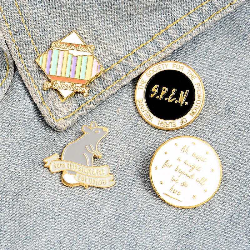 

Scabbers Enamel Pin Custom Dumbledore Library Books Brooch Badge Bag Shirt Lapel Pin Buckle Magic Jewelry Gift for Fans Friends
