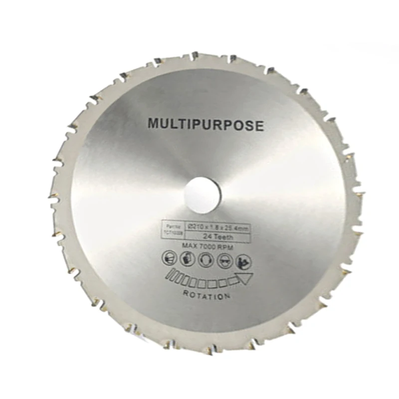 

1pc 24 Teeth 25.4mm Bore Angle Grinder Circular Saw Blade 210mm Disc Wood Plastic Cutter For Metal Wood Carving Disc