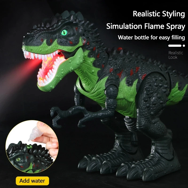 46cm large 2.4G rc dinosaur robot With music Light Walk Sound High Simulation Spray Fire Lay Eggs Dinosaur Robot Toy Kid  Gifts 2