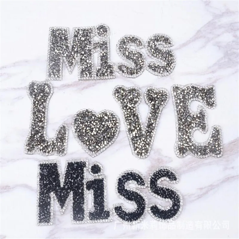 Модные английские буквы MISS клей горячий сверлильный аксессуары для одежды