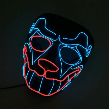 

B Mask New Halloween Party And Bar Environment-friendly Plastic Gorgeous Color Pug EL Cold Light Luminous Unisex Mask*