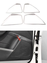 

For Skoda Karoq 2018 2019 2020 Car Door Horn Hood Speake Decoration Frame Trim Cover Chrome Interior Accessories