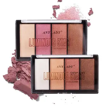 

4 Colors Haileyter Pallet Makeup Cosmetic New Highlighter Powder Palette High Gloss Shimmer Powder Bronzer Repair TSLM1