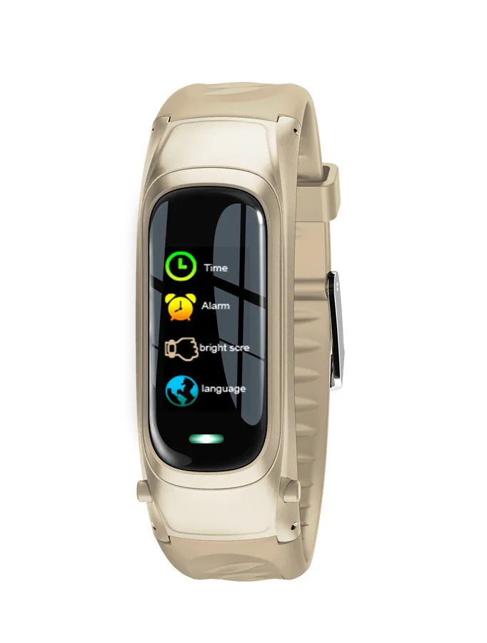 GIAUSA B9 Bluetooth наушники-браслет пульсометр Монитор артериального давления музыка Наслаждайтесь спортом шагомер браслет Smartband часы - Цвет: gold