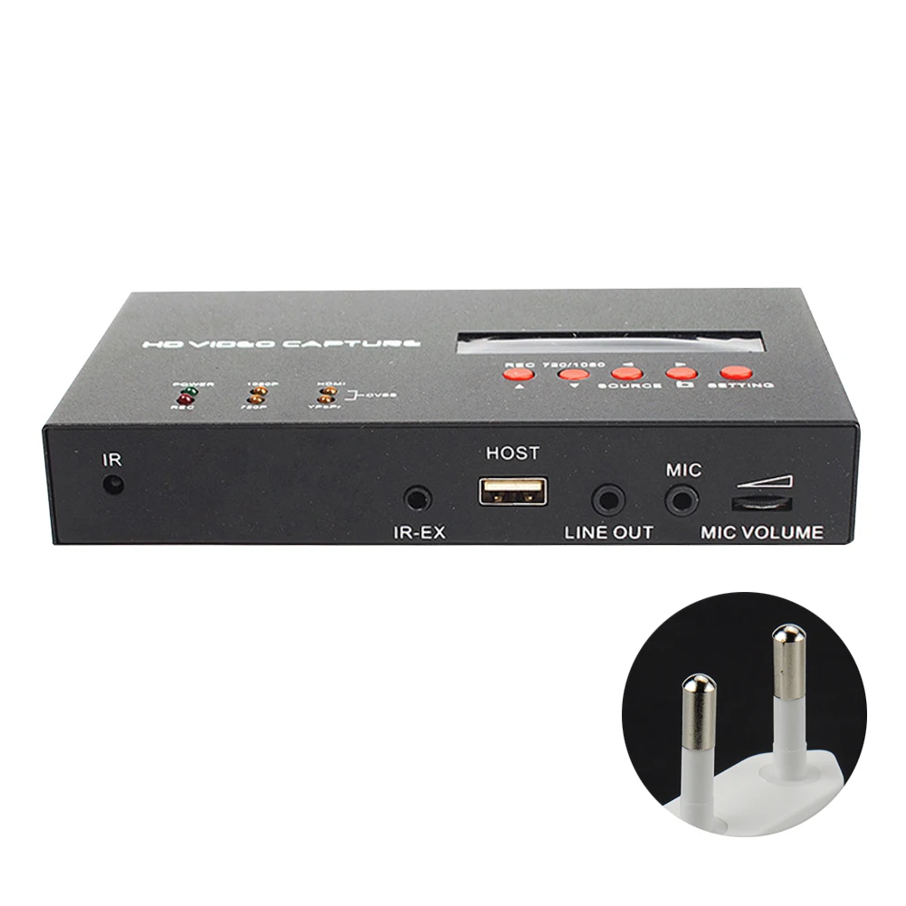 

YY-283S No Pc Need TV Converter Recording Card ABS With Remote Control Microphone Input 1080P HDMI Black Game Video Capture Box