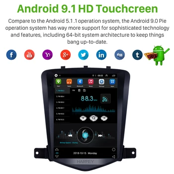 

Harfey 9.7'' RAM 2GB Android 9.1 GPS Car Radio Car Head Unit Player for chevy Chevrolet Classic Cruze 2008 2009 2010 2011-2013