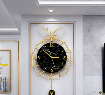 

Luxury Gold Large Wall Clock Modern Design Creative Silent Kitchen Wall Clock Pendulum Living Room Reloj De Pared Home Watch