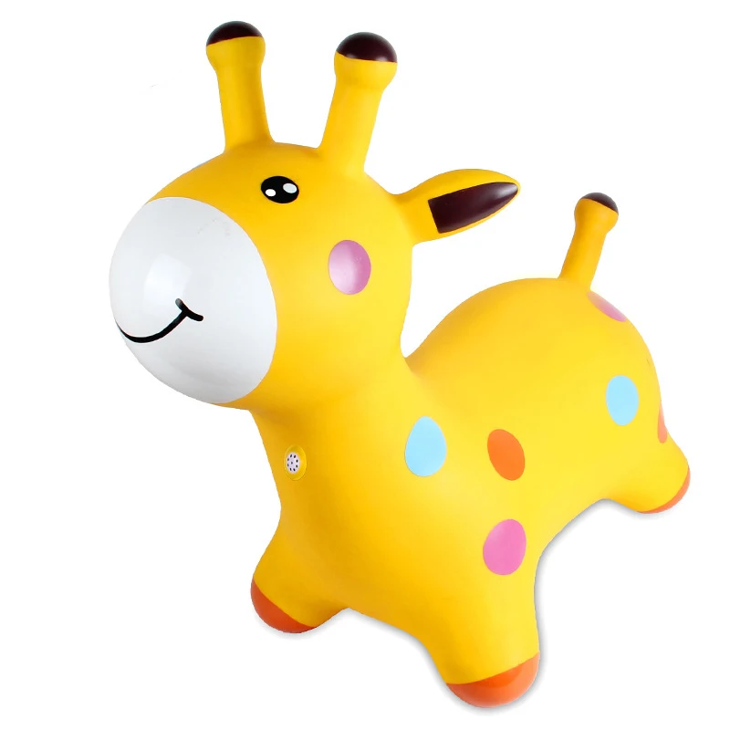 yellow Музыка JumpingDeer надувные детские уличные игрушки увеличить толстый ребенок Yamaga Jingle стрейч надувные прыжки игрушки животных - Цвет: yellow