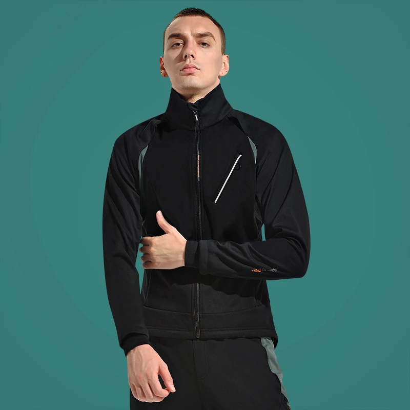 Santic Windproof Cycling Jacket Male Winter Long Sleeve Outdoor Mountain Bike Bicycle Clothing Fleece Warmer Cycling Jersey Tops