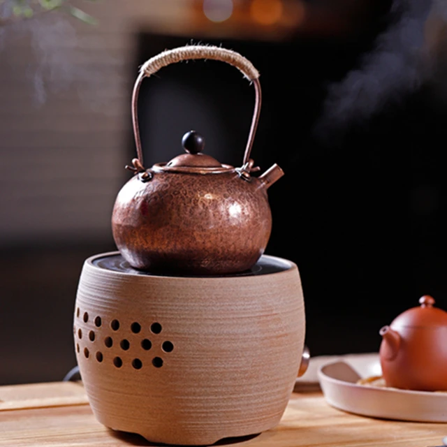 1000 Ml Kínai Kézzel Készített Rézforraló Gáztűzhely Teáskanna Tea Szertartás Beállítva Tej Oolong Tie Guan Yin Jasmine Teamária Típus - Image 2
