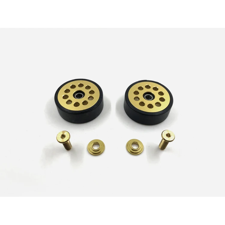 hollow gold 1 пара 46 мм двойной подшипник easywheel для Brompton складной велосипед Флаг Великобритании полые супер ширина 16 EZ колеса с Ti титановый болт - Цвет: hollow gold